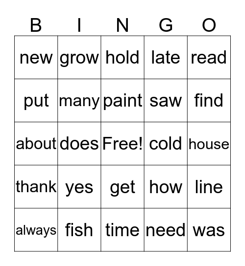 High Frequency Benchmark Bingo Card