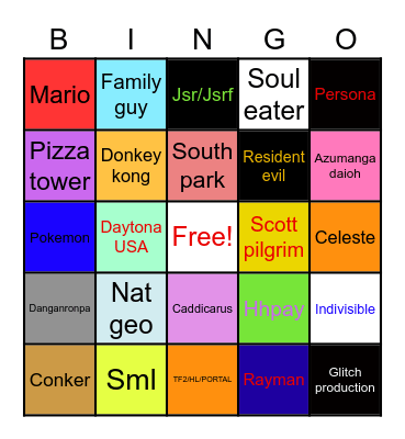 Favorite Media bingo Card