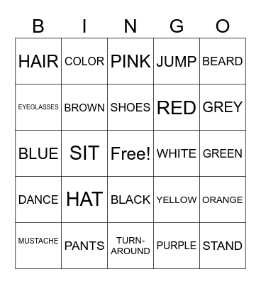 ASL Unit 1 Vocab Bingo Card