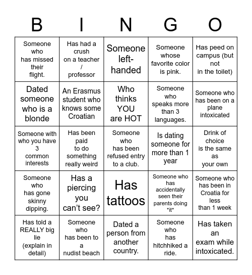 CEE BINGO Card