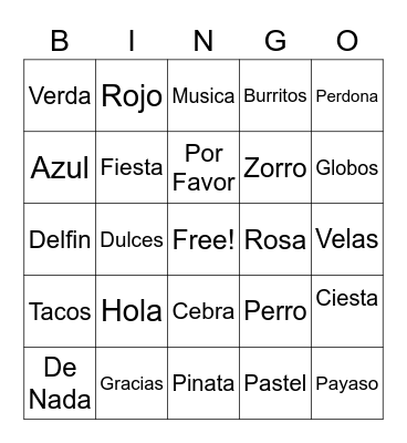 CINCO DE MAYO Bingo Card