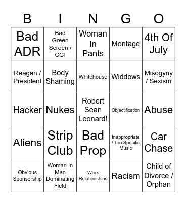 90s Movies Bingo Card