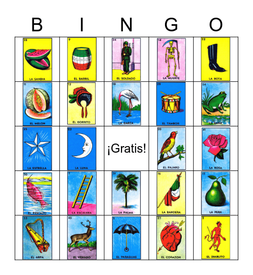 Lotería De México Bingo Card