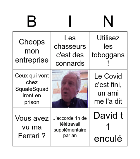 Le bingo de Nicolas Bingo Card