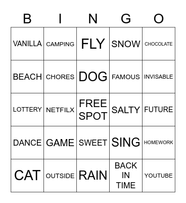 BINGO Card