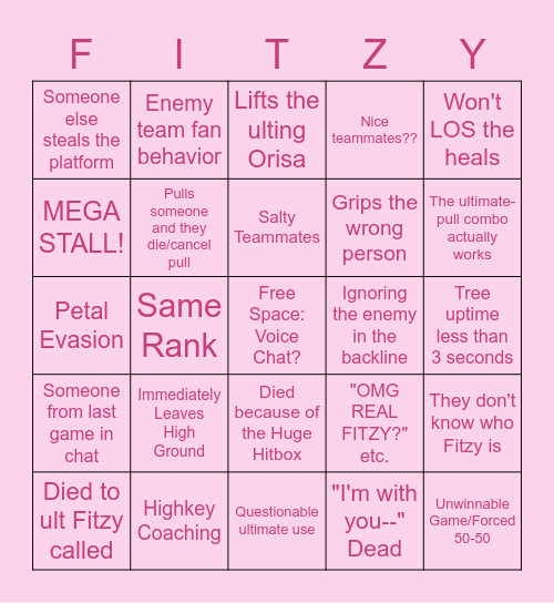 !!Lifeweaver Climb!! Bingo Card