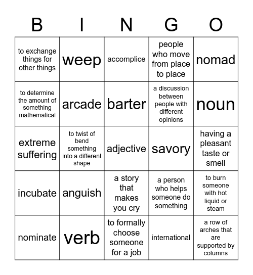 Was His Name Oh? Bingo Card