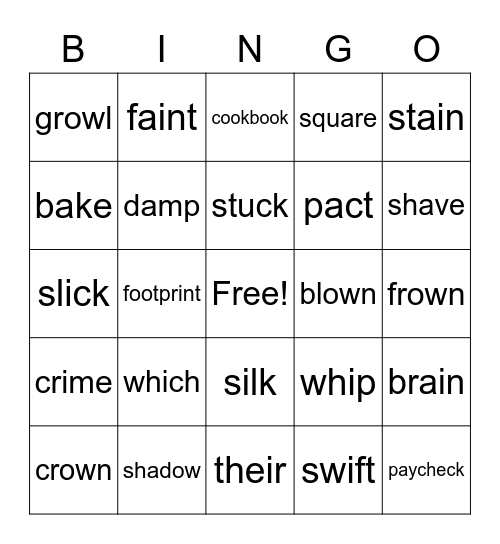 Level 29 Bingo Card