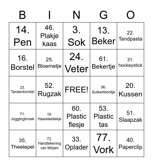 Redemption SQUAD Levend Bingo Card