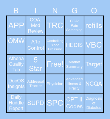 Quality Bingo Card