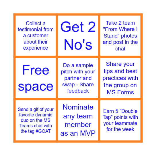 Optimum Complete TEST Bingo Card