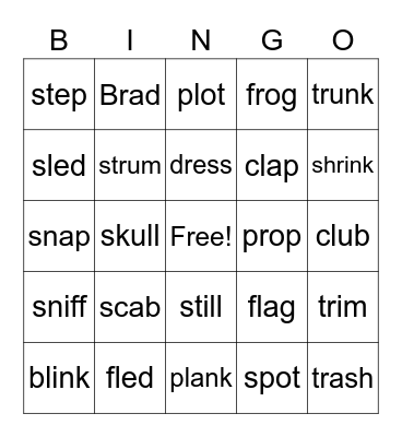 Blends Bingo Card