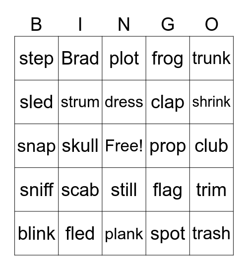 Blends Bingo Card