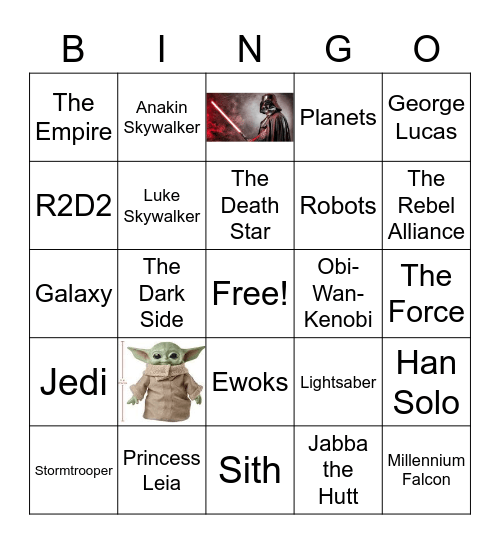 Star Wars Bingo Card