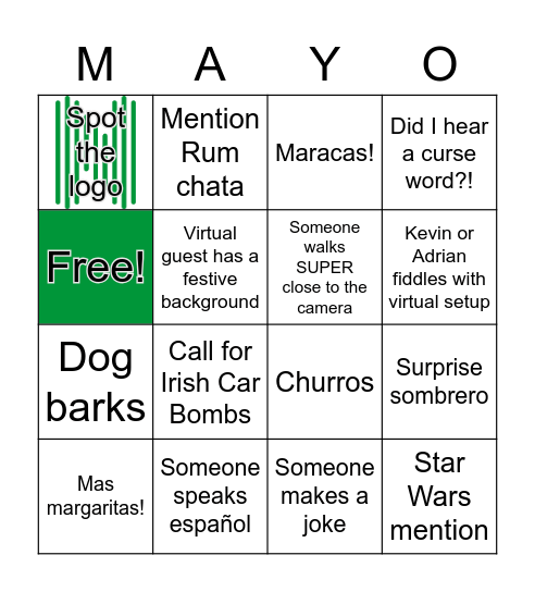 Time to party, Nortal style... It's Cinco de... Bingo Card