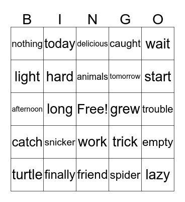 Anasi Goes Fishing Bingo Card