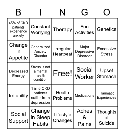 May is Mental Health Awareness Month Bingo Card