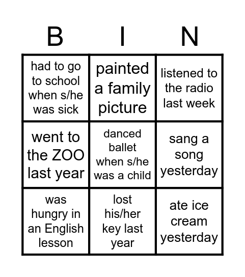 Find someone who... Bingo Card