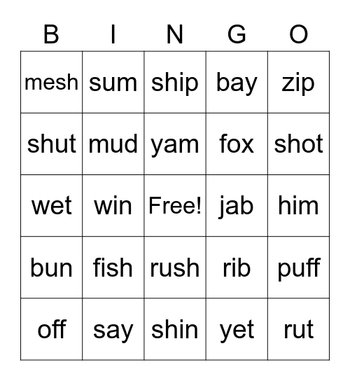 Level 11 Bingo Card