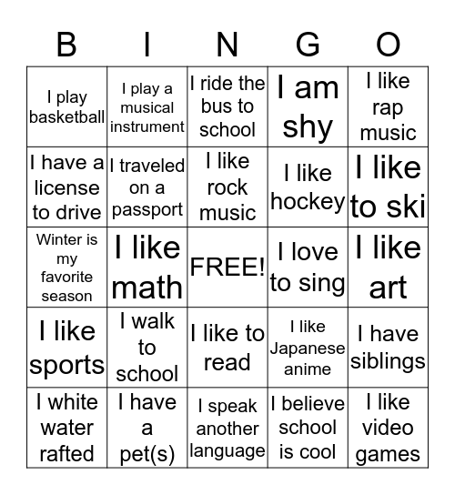 Human BINGO Card