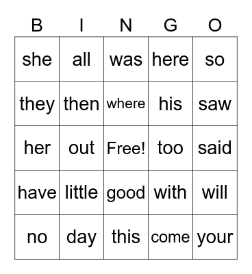 SPRING  BINGO Card