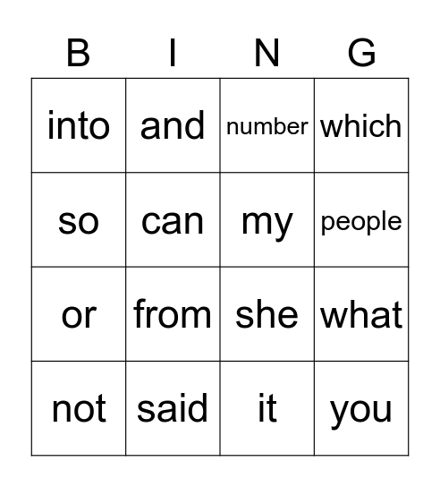 Bingo Card