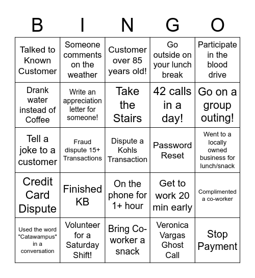 Bingo #3 Bingo Card