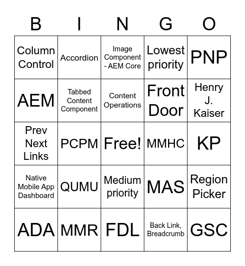 Content Ops Bingo Card