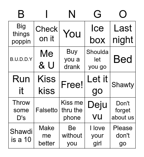 Dirty South Bingo Round 1 Bingo Card