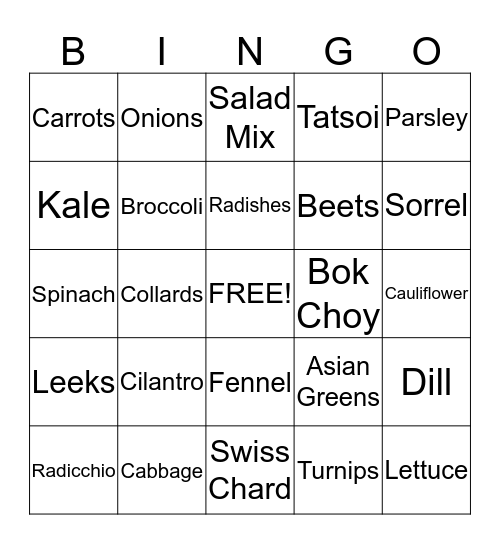 Easy 1 Bingo Card