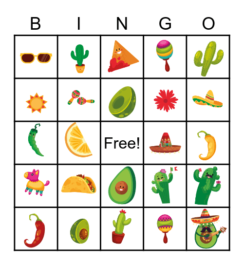 Cinco de Mayo Bingo Card