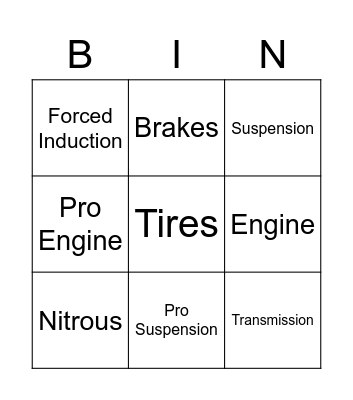 Street/Pro Pack Bingo Card