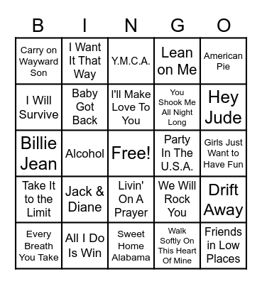 Let's Sing! Bingo Card