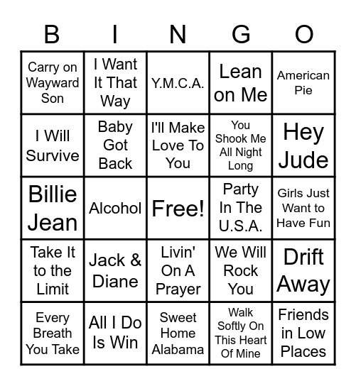 Let's Sing! Bingo Card