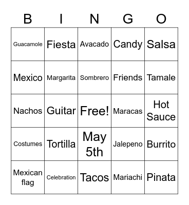BINGO DE MAYO! Bingo Card