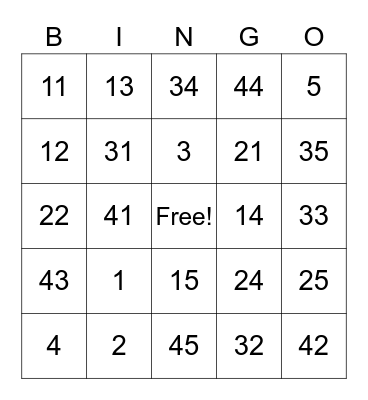 CEES ROAST 2023 Bingo Card