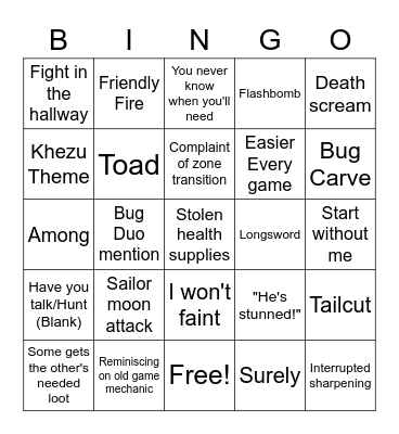 Monster hunter discord Bingo Card