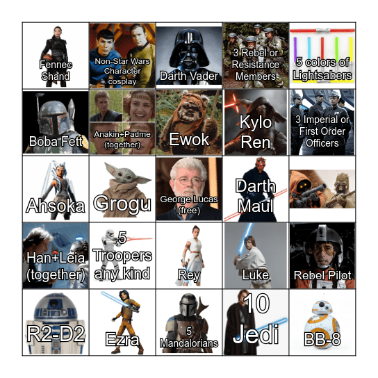 May the 4th Be With You! Blackout Bingo Card