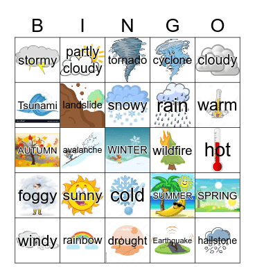 WEATHER Bingo Card