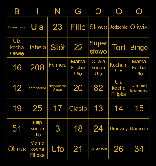 Taty urodziy Bingo Card