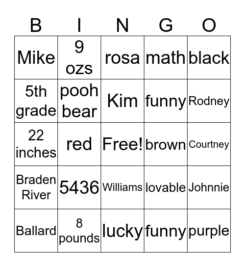 Ta'Veon birthday bingo Card