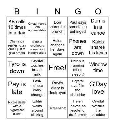CFHP Bingo 4 Bingo Card