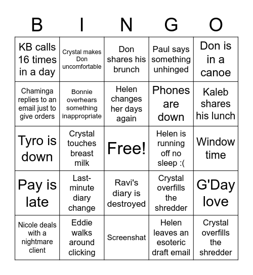 CFHP Bingo 4 Bingo Card