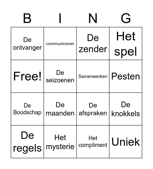 Wereldkanjers 3: je hoort erbij Bingo Card