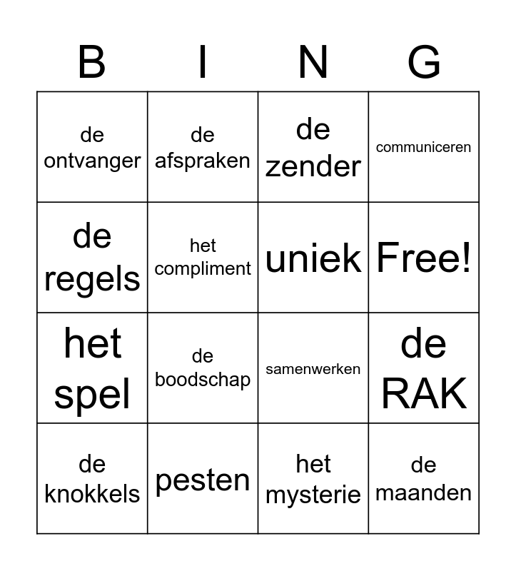 Wereldkanjers 3: je hoort erbij Bingo Card