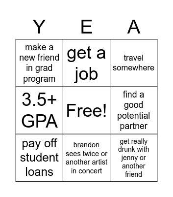 brandon 2023 Bingo Card