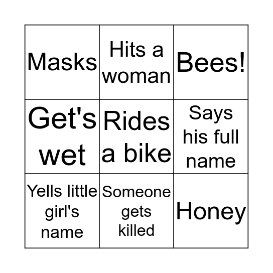 Wicker Man Bingo Card