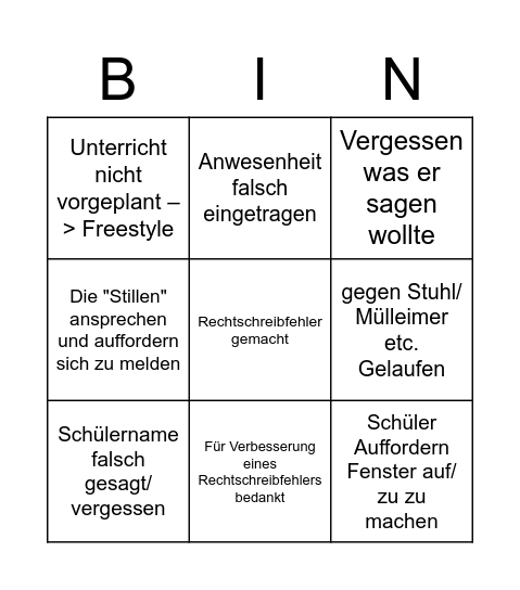 Bingo Card