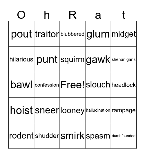 Fourth Grade Rats Bingo Card
