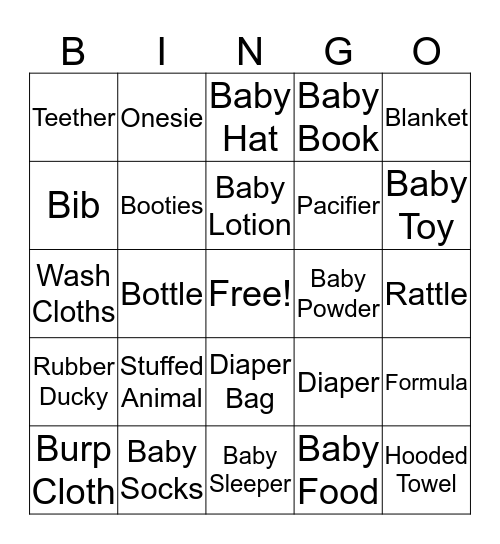 ITS A GIRL!  Bingo Card